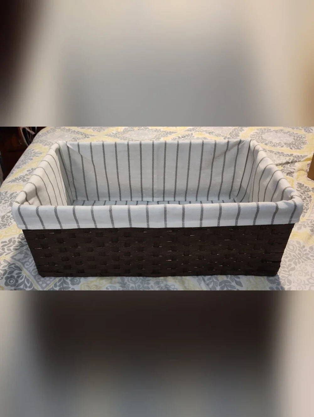 NWOT! Ikea Fabric-Lined Woven Storage Basket